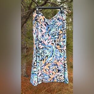 Passport Multicolor Floral Midi Skirt Size XL